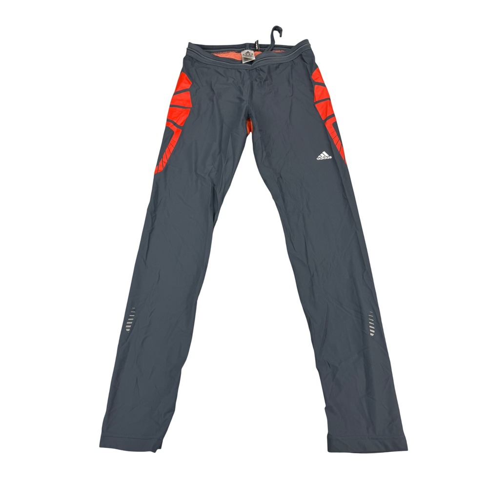Adidas Climacool Mens Running Pants Gray Orange Reflective XL Training Trousers